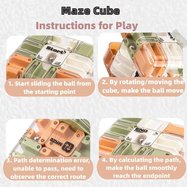 Puzzle Maze Cube - A captivating brain teaser toy, a spatial awareness brain training toy, relieves stress and cultivates logical thinking (1 pc).