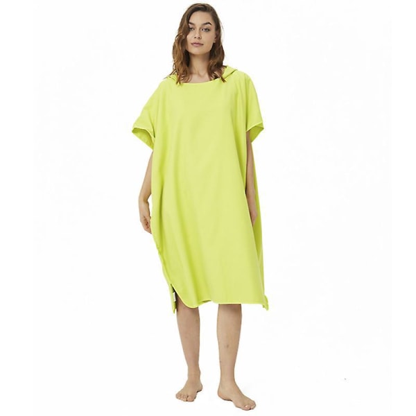 Hurtigtørkende gult ponchohåndkle med hette, myk badekåpe for menn og kvinner - 110x90 cm