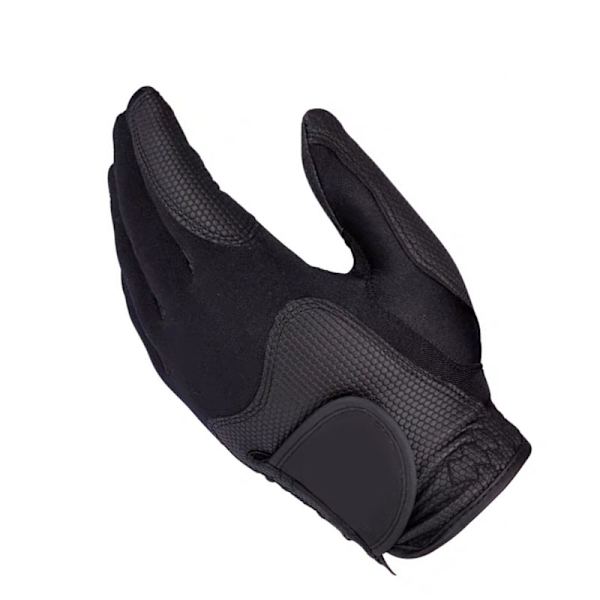 Golfhandske Vänster Hand Polyester Hög Elasticitet Andningsbar Tvättad Enstaka Golfhandske för Män Kvinnor Svart M