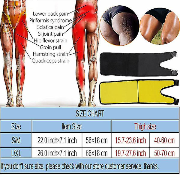 Leg Shaper for kvinner Sauna Svette Lårtrimmer Vekttap Slanking Ben Fett Termo Neopren kompresjonsbelte S-M