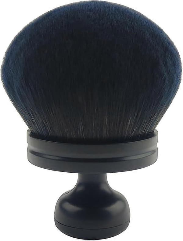 Ekstra stor makeupbørste til ben og bronzer, solcreme, foundation, oval med pose, guldfarvet svamp [BEMS] black