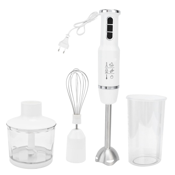 Multifunktionell Handmixer 750W Elektrisk Matberedare 3-växlad Justering EU-kontakt 220V Vit