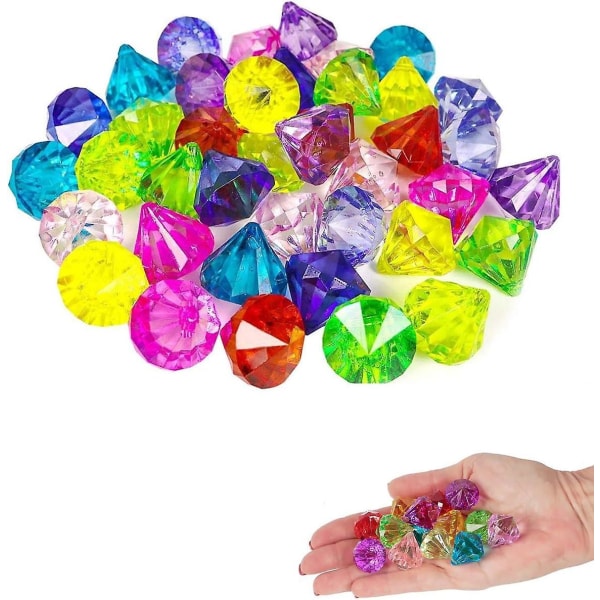 Flerfarvet Akryl Pirate Treasure Gems til boligdekoration - 1 kg