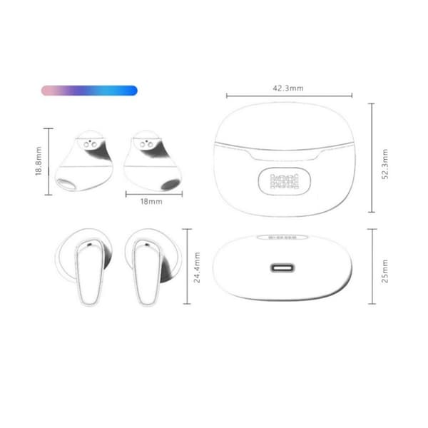 Høreapparat i øreproppform, forsterker lyd, gir klar lydkvalitet, er oppladbart (ingen Bluetooth-funksjon).