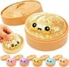 Glitterklimp, Glitterklimp Squishy med låda, Klimp Sensorisk Klämleksak för Stresslindring Guld