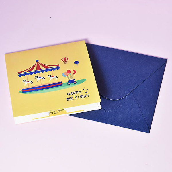 3D Pop Up-födelsedagskort med kuvert för barn, brorson, barnbarn, dotter, mormor, 2-årsdag