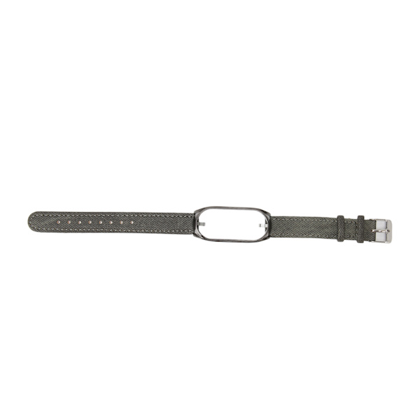 Klockarmband Tyg Justerbart Andningsbart Smartwatch Ersättningsarmband för Mi Band 7 Grått Tyg Svart Fodral