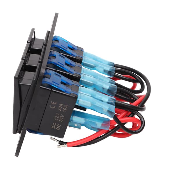 3-Gang Vandtæt Toggle Switch Panel DC12V til 24V 30A 5PIN Blå LED Lys Fleksible PC Spænder til RV Bil Yacht