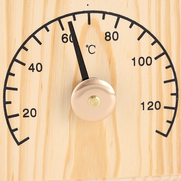 0~140℃ Tretretermometer i tre for badstuerom, veggmontert