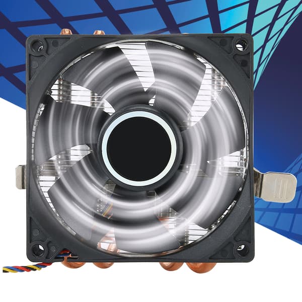 CPU-kjøler Push Down Blow Down 4 Messingrør 4 Pin Ikke Lys Svart for AMD 775 / 1366 / 1155