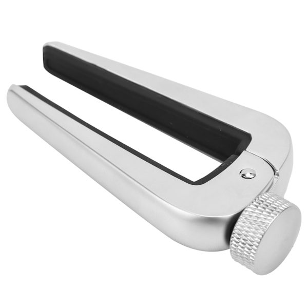 Zinklegering Akustisk Gitarr Capo Professionell Justerbar Silikonklämma för Bas Ukulele Violin Silver