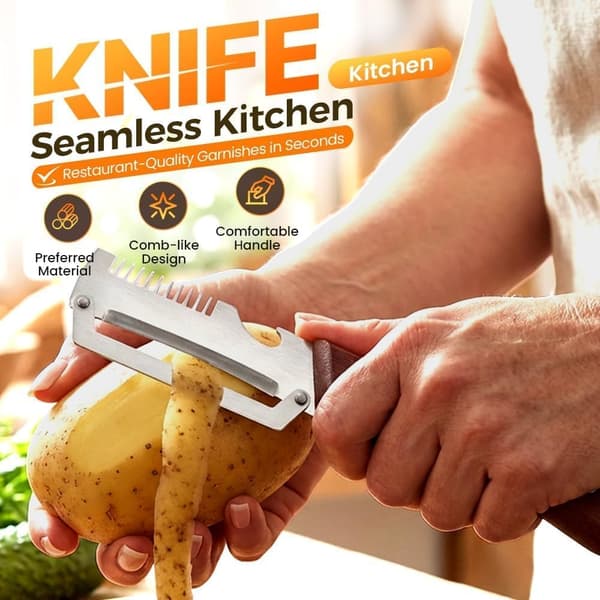 Multifunctional Peeler – Stainless Steel Blade + Bottle Opener – For Kitchen, Fruit and Vegetable Preparation