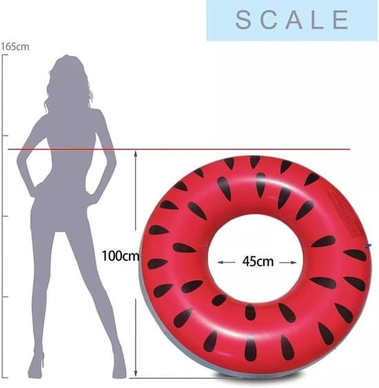 Pool – Armbånd – Poollegetøj – Vandmelon badering – PVC – Stor badering til pool, strand og vandland – 45 cm