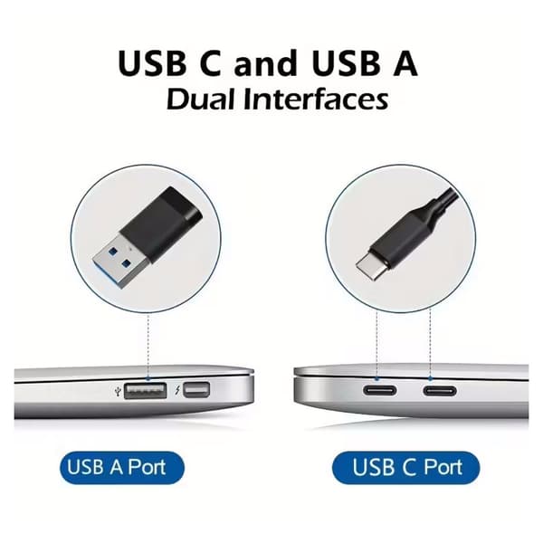 2-i-1 USB-C/USB-A 2,5 Gbps Ethernet-adapter, højhastigheds RJ45 kablet netværkskort