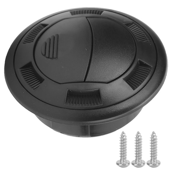 100/75mm Airconditioningsud med Gitter Sort Rund til Busser, Campingvogne og Elbiler