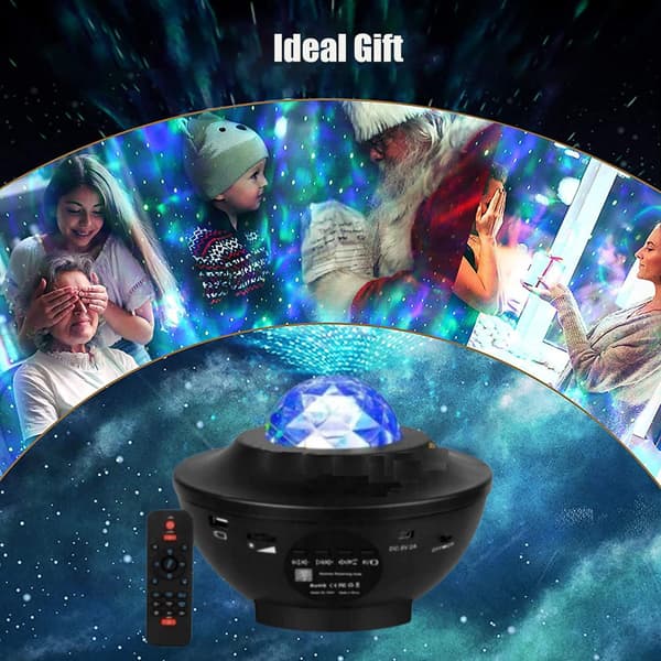 LED Galaxy Lampe - Stjernehimmellampe/Natlampe, Stjernehimmelprojektor, Sort