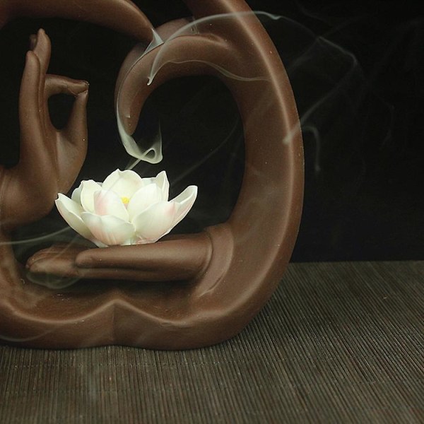 Bergamot Lotus Keramisk Backflow Røgelse Holder Hjem Dekoration