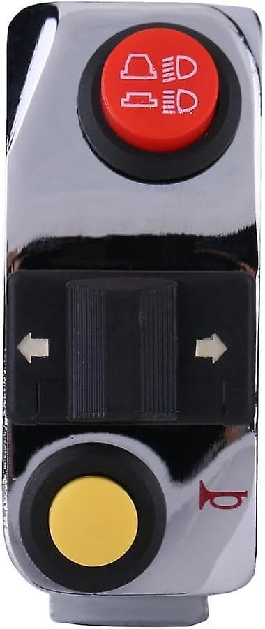 Motorcycle Universal 7/8 Handlebar Control Switch with Horn, Turn Signal, High/Low Headlight - Silver 0.2