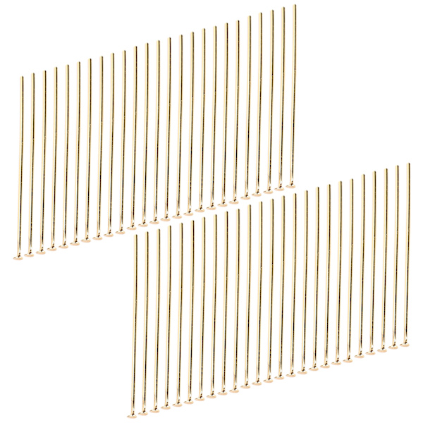 50 stk. fladhovednåle i rustfrit stål DIY Håndværk Perle Smykker Vedhæng Fremstilling Dele Tilbehør Guld 35 mm / 1,38 tommer