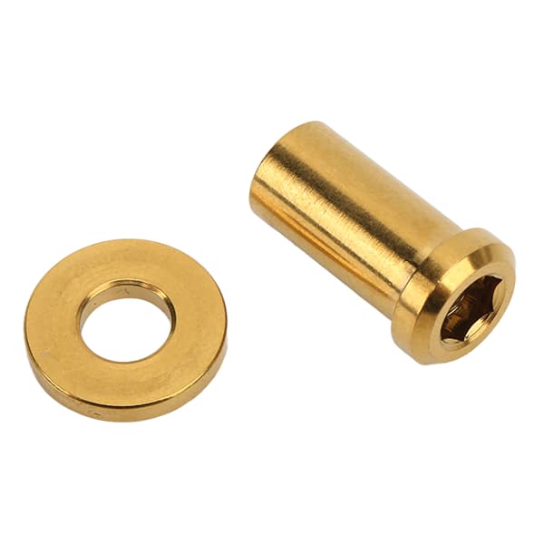 Bremsesko Mutter Rustfri Titanlegering C-klemme Fast Mutter med Skive til Landevejscykler 15 mm Guld