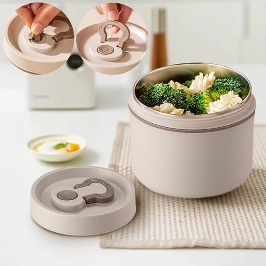 Matboks – Bento Box – Isolert Beholder – 650 ml Termisk Matboks i Rustfritt Stål – Isolert Design – Egnet for Barn, Skole, Kontor og Piknik