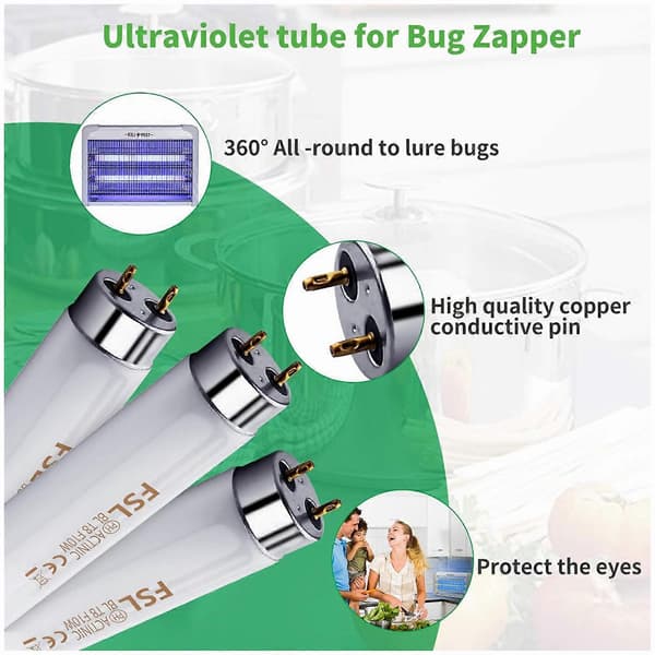 2-pack FSL T5 8W Replacement Bulbs for Fly Traps UV Tubes for 8W Fly and Insect Killers / Insect Traps