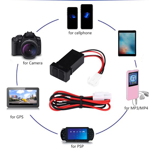 12V-24V 2.1A Dobbel USB-port Bil Lader Strøm Adapter Sokkel for Toyota Mobiltelefon
