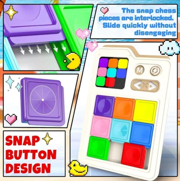 Super Slide Puzzle - Electronic brain training with over 1000 challenges and 3 game modes, perfect and smart gift for kids and adults
