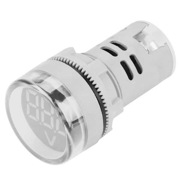 Rund LED Signallampe AC Digital Display Voltmeter Indikator (hvid)