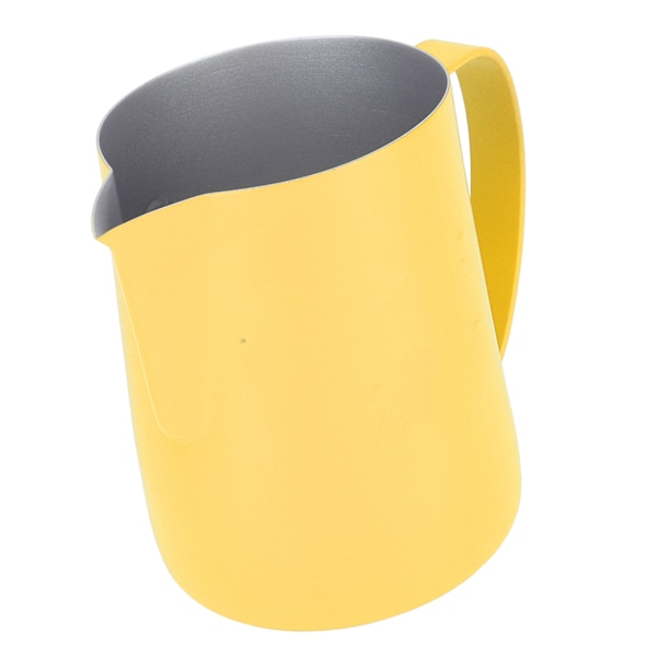 Coffee Latte Art Kander Bevel Design 450ml Rustfri Stål Mælkeskumningskande til Kaffe Mælk Bleg Gul