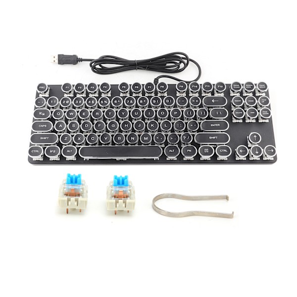 Punk Mekanisk Tastatur 917 med Vintage Runde Taster for PUBG Internettkafeer Datatilbehør