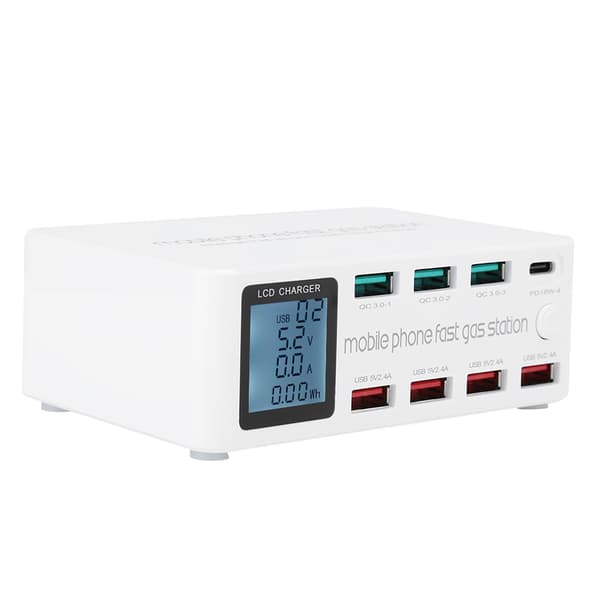 8 i 1 multifunksjonell USB-ladestasjon Smart Socket Bracket 100W maks 100-240V EU