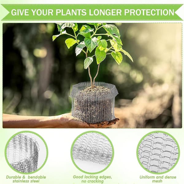 Plant Root Protection Baskets Wire Basket Mole and Vole Net Wire Baskets for Garden Pots Underground Root (12 pcs, 3 gallon)