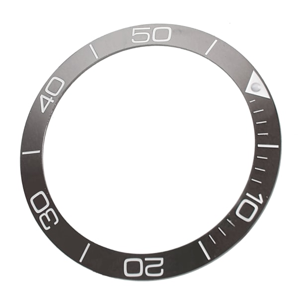 Keramisk Klockring Professionell 38.6mm Klockringsinlägg Ersättningsdelar Tillbehör för Reparation Grå Bas Vit Siffra
