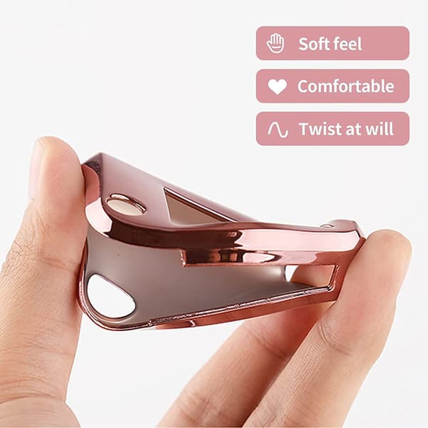 Rose Gold + Silver Car Key Case 2 Pieces Compatible for VW Golf 7 TPU Protective Shell for Car Key 3 Buttons Car Accessories