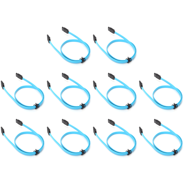 10 stk. Serial ATA-kabel Harddisk Datakabel Serial ATA3.0 Adapter for SSD CD-driver CD-brenner Blå