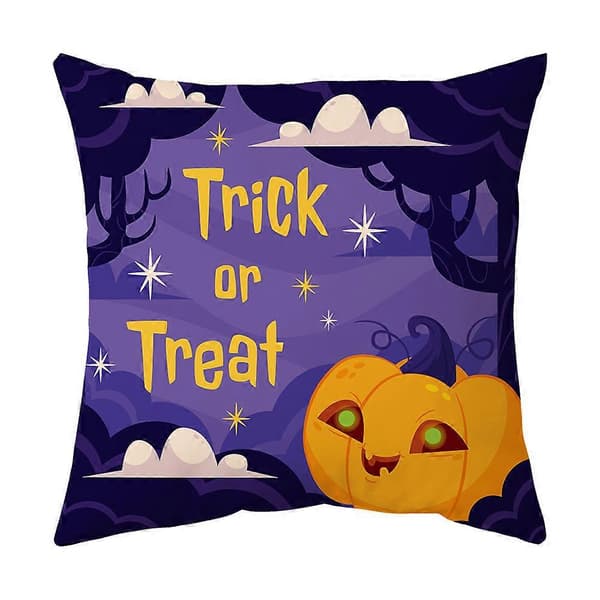 Sæt med 4 Halloween-dekorationspudebetræk 45*45cm dekorative pudebetræk til sofa hjemmesofa