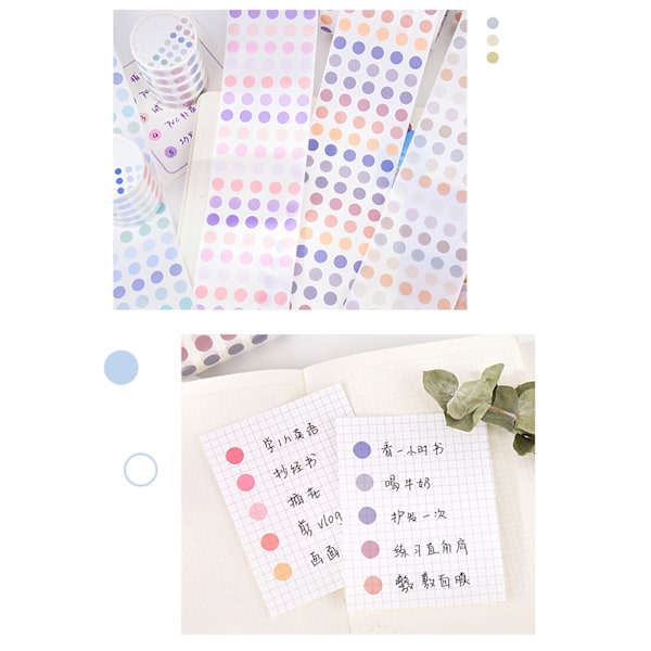 60mm 3m Längd Pricketiketter Tejp Runda Kodningsetiketter Tejp för Dagböcker Scrapbooking