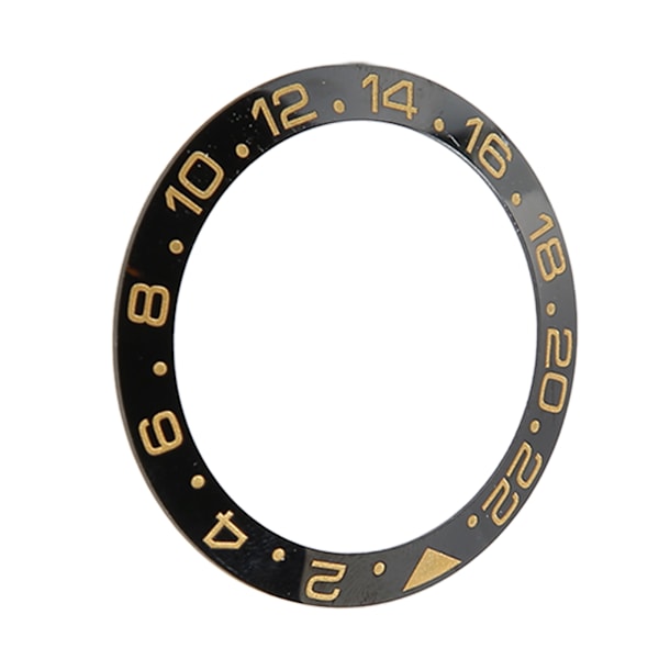 Keramisk Klokkebeselring Svart Base Gull Siffer Klokkebesel Innlegg Erstatningsdeler Tilbehør for Urmaker 38mm