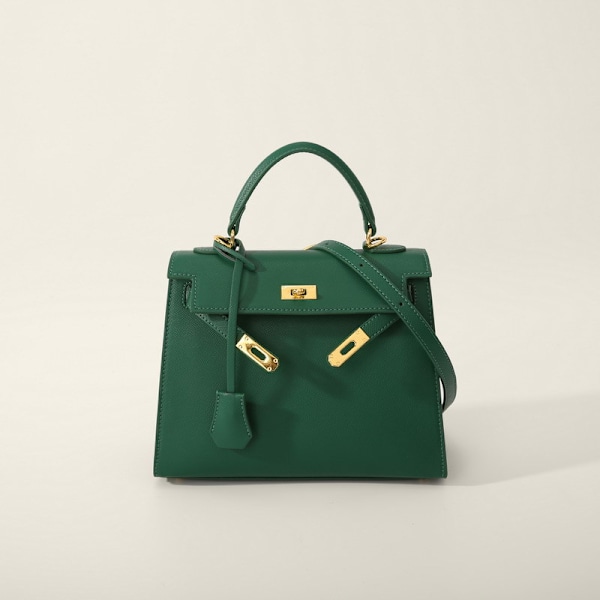 Tyylikäs Musta Käsintehty Olkalaukku Naisille Kompakti Koko 22x7x16 Dark green Small size: 22*7*16