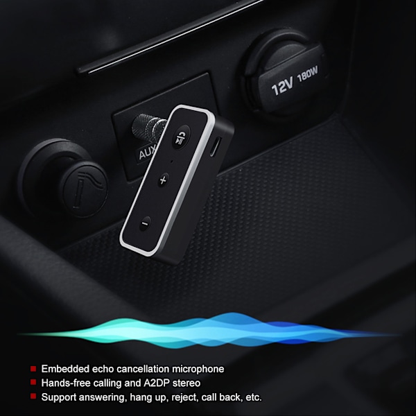 Bluetooth 5.0 EDR Receiver Stereo Musik AUX Audio Trådløs Håndfri Adapter