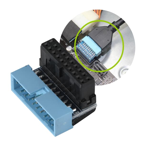 5 STK 90 graders vinklet USB 3.0 19-pinners internt hovedkorthode
