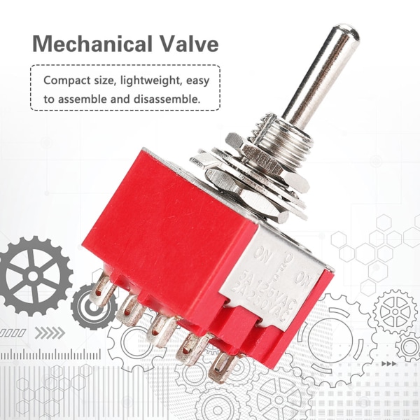 5PCS MTS-303 MiniToggle-bryter 3PDT 9 Pin3 Posisjon På AV på