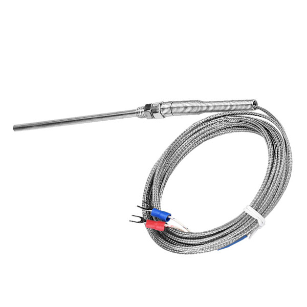 M8 Gänga Typ K Termoelement 100mm Sond Temperatursensor Kabel 0-400℃ (4 m)