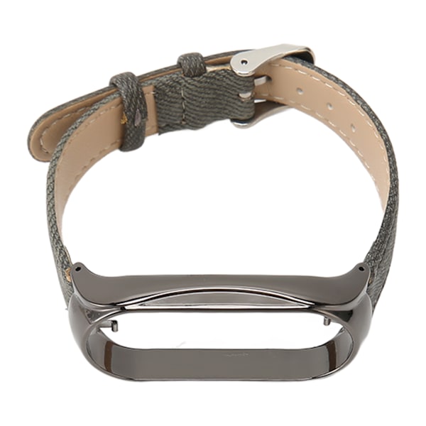 Klockarmband Tyg Justerbart Andningsbart Smartwatch Ersättningsarmband för Mi Band 7 Grått Tyg Svart Fodral