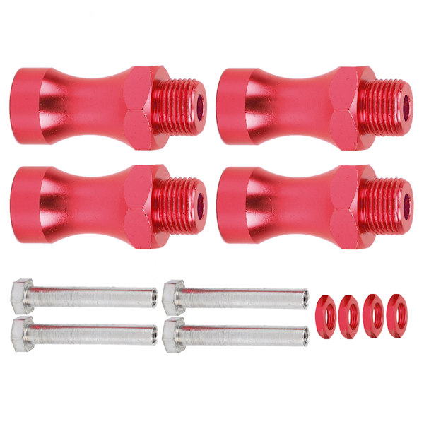 12 kpl 1/10 - 1/8 RC-automallin osa Alumiiniseos 12 mm - 17 mm pyörännavan sovitin kytkin Punainen