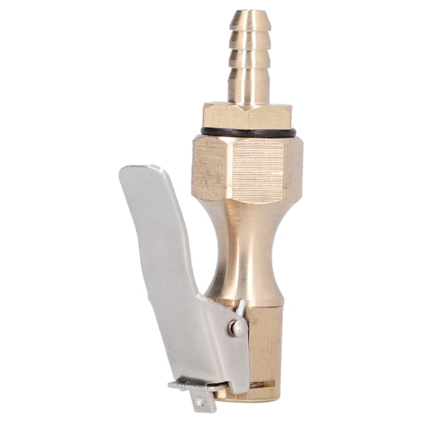 Messing Dekk-inflator Låsing på Chuck Luftkompressor Pump Adapter med 6,5 mm Barb-kontakt
