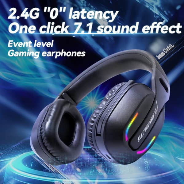 2.4G Trådlöst Bluetooth Over-Ear Gaming Headset med Mikrofon