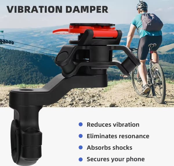 Motorcycle Phone Holder with Vibration Damper — 2 Smartphone Holders for Bicycle Handlebars