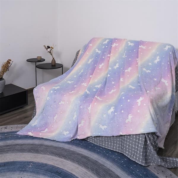 1 pc Super Lovely Plush Blanket, Luminous Blanket, for Bed and Sofa, Soft and Lightweight - 150 X 200 CM